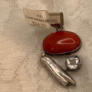 Coral, Crystal, FWPearl/ Obsidian Silver Enhancer